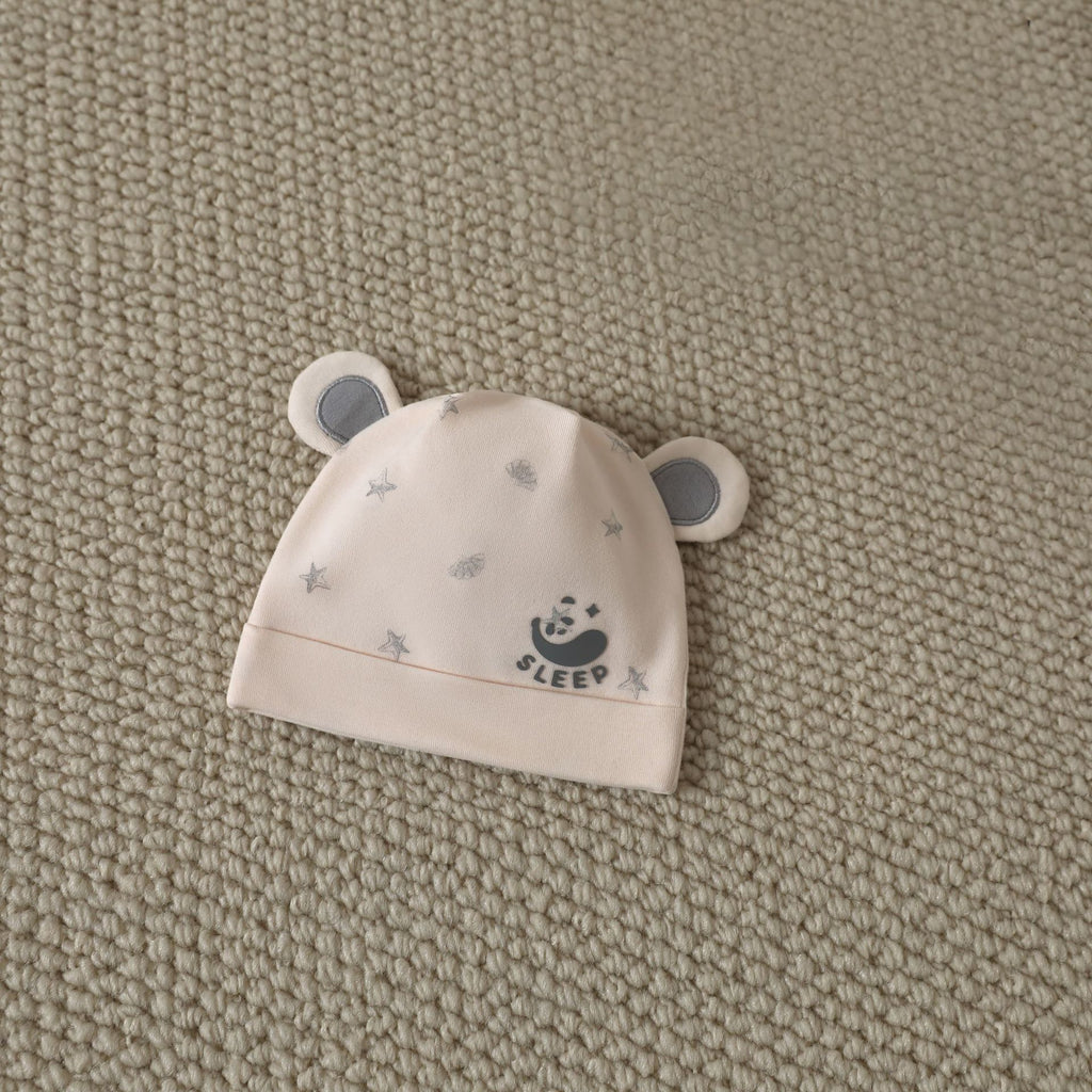 Double Layer Class A Cotton Newborn Baby Cap, Unisex Infant Skull Hat for Spring Autumn