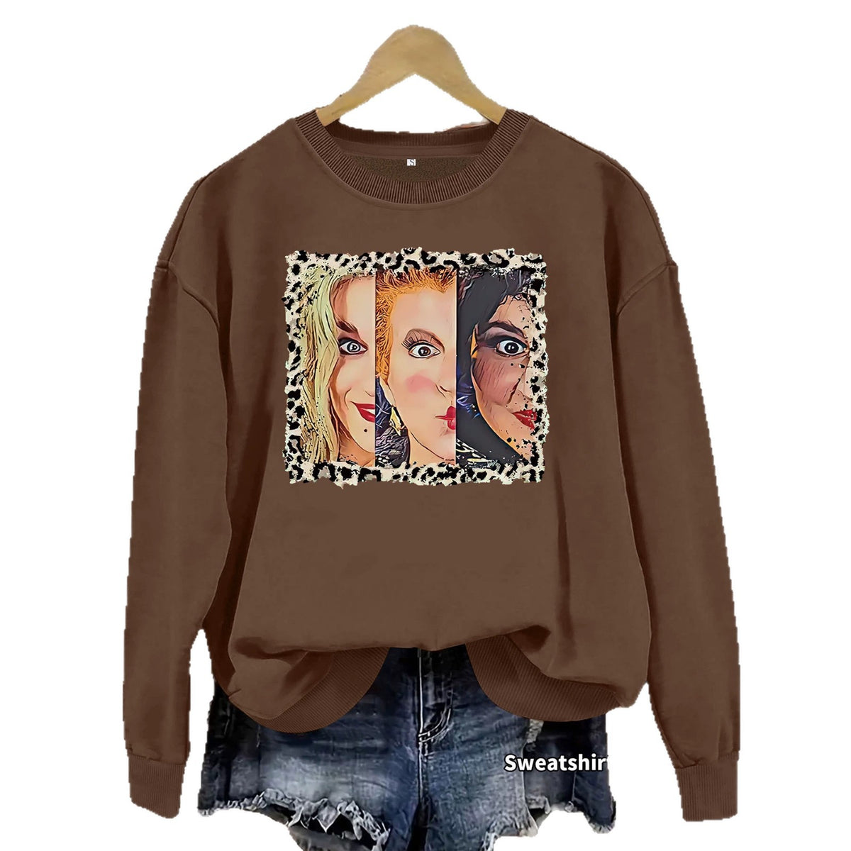 Round neck fleece hoodie