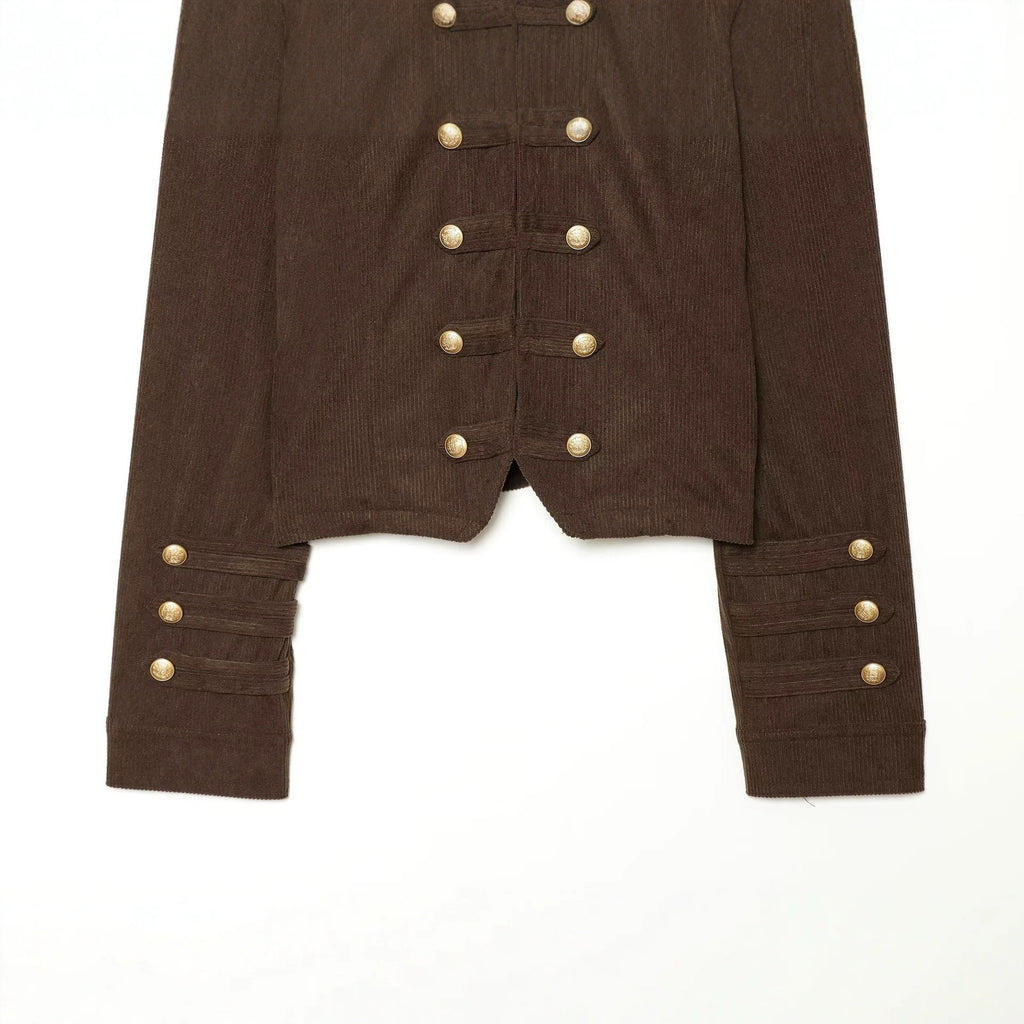Retro breasted slim fit shoulder jacket