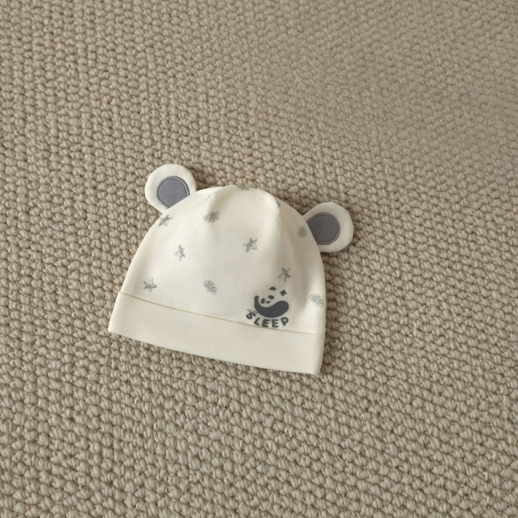 Double Layer Class A Cotton Newborn Baby Cap, Unisex Infant Skull Hat for Spring Autumn